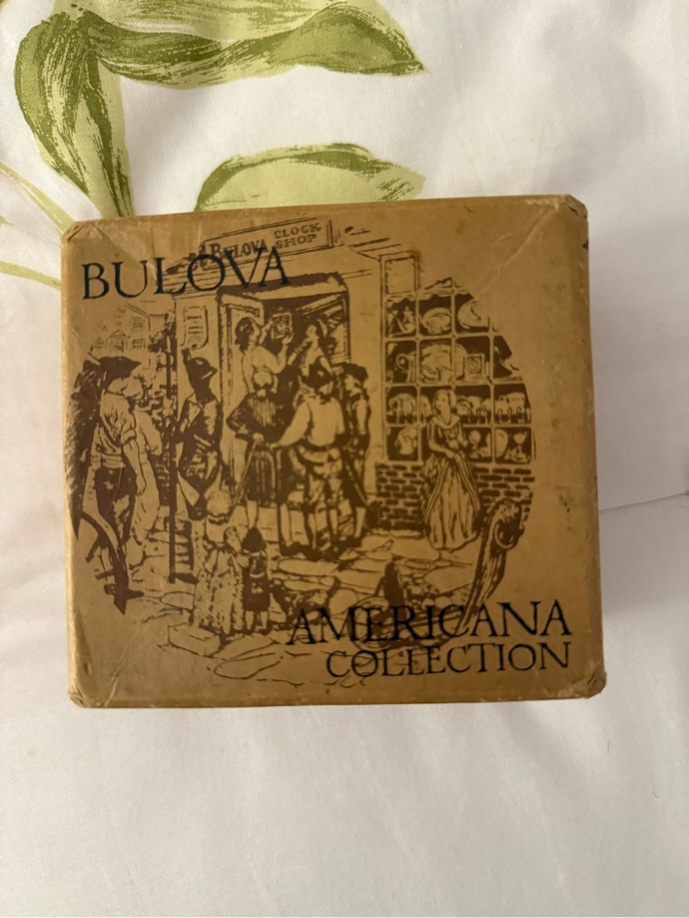 Bulova Americana Collection Printed Brown Box with Black Artwork